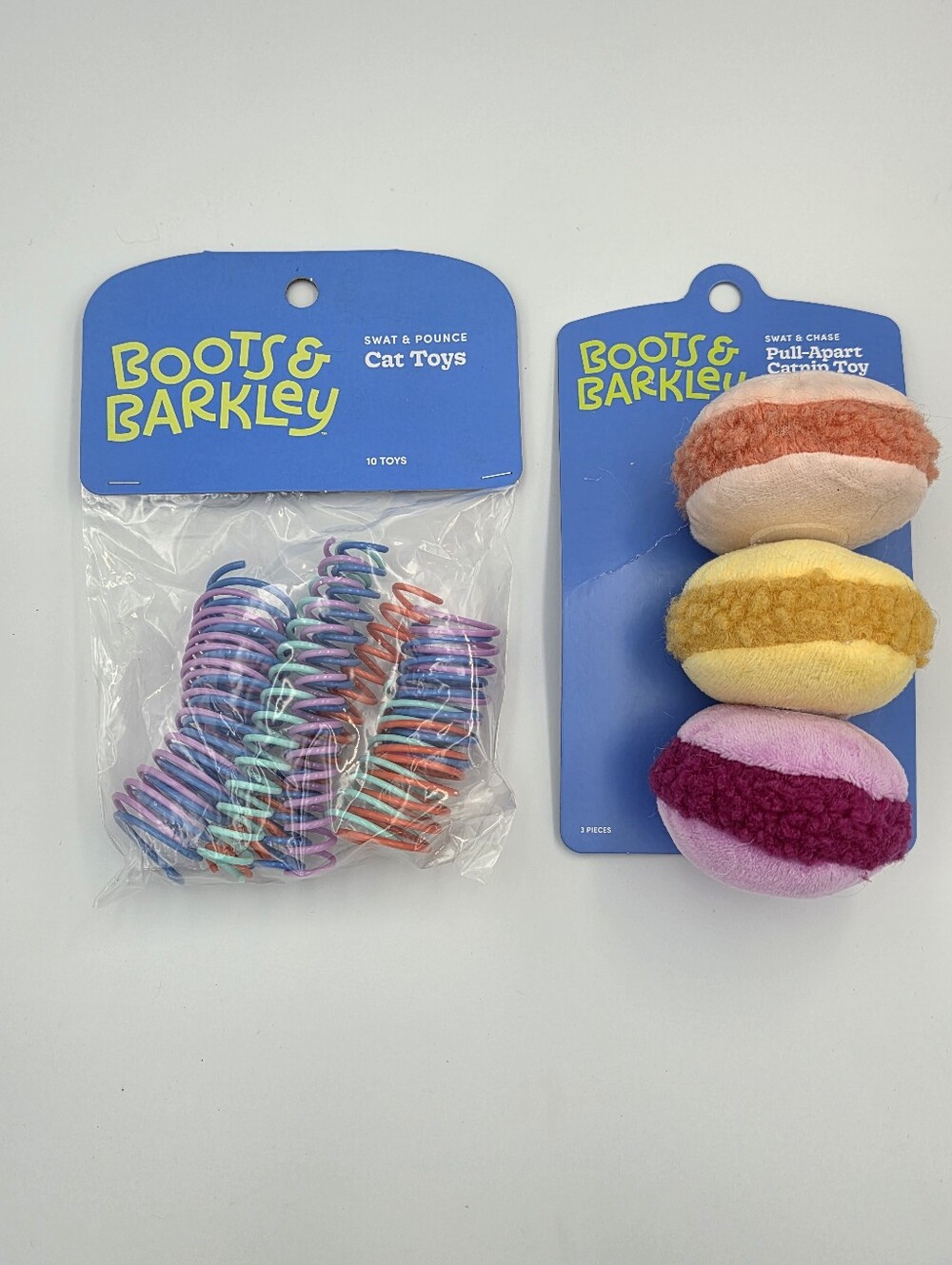 Boots & Barkley Pull-part Catnip Toy & Swat & Pounce Sprial Nwt